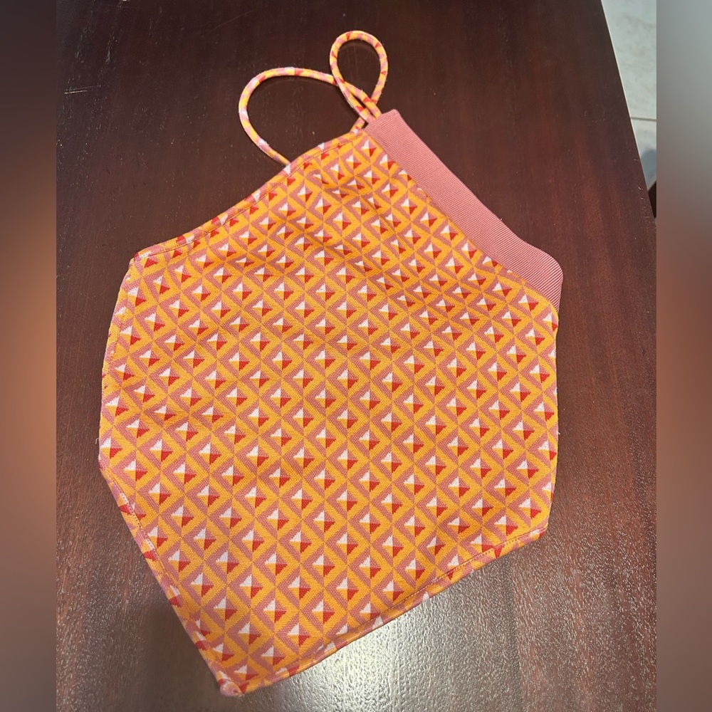 Zara Orange and Pink Geometric Top